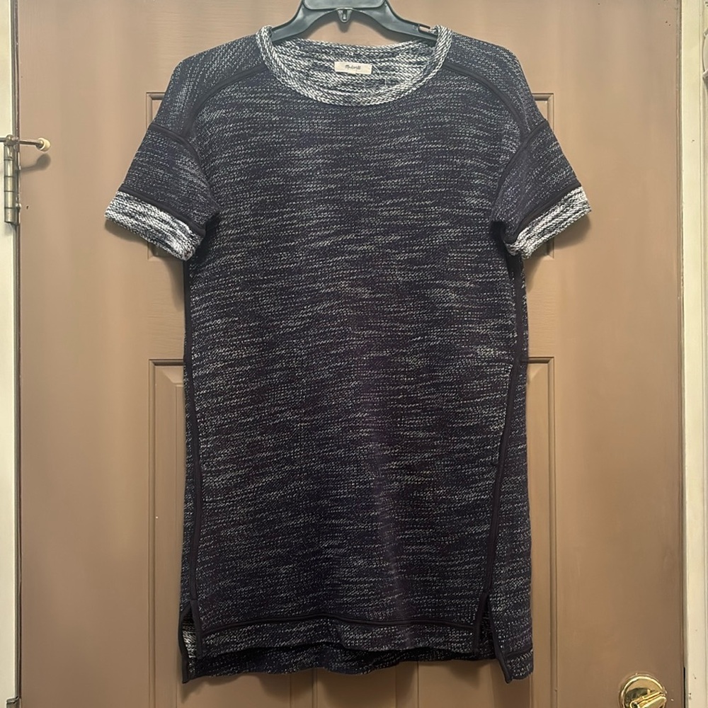 Madewell Navy Knit Short Sleeve Sweater Dress w/ Pockets Size Medium